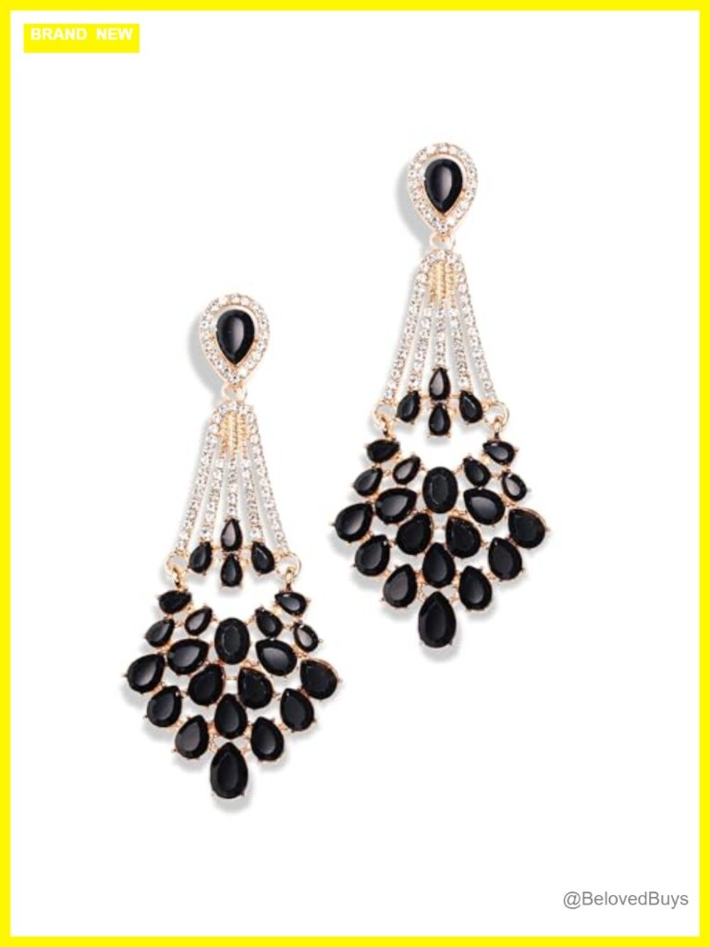 Art Deco Dangle Earrings Women Rhinestone 1920s Gatsby Flapper